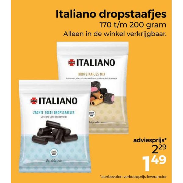 Italiano dropstaafjes