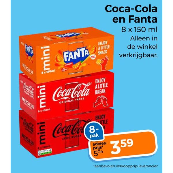 Coca-Cola en Fanta mini's