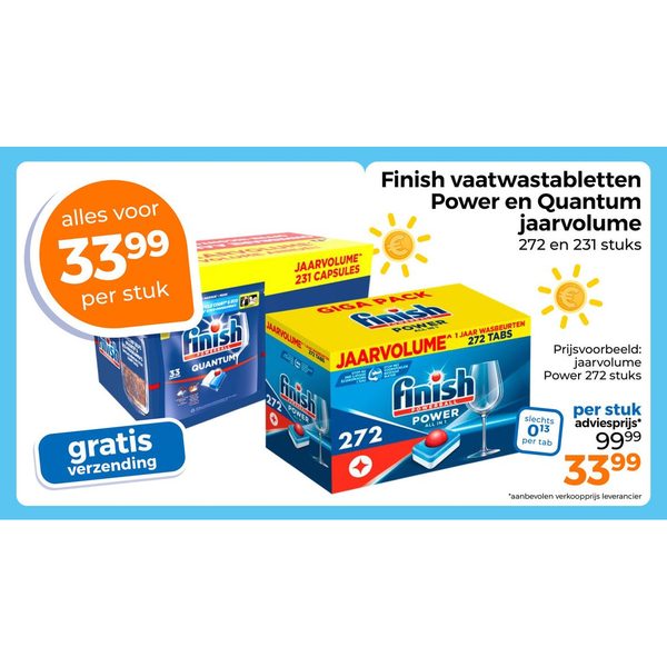 Finish vaatwastabletten Power en Quantum