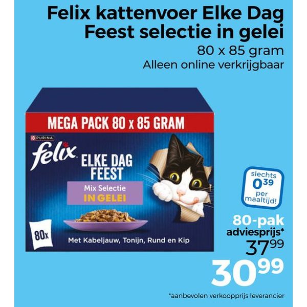 Felix kattenvoer Elke Dag Feest