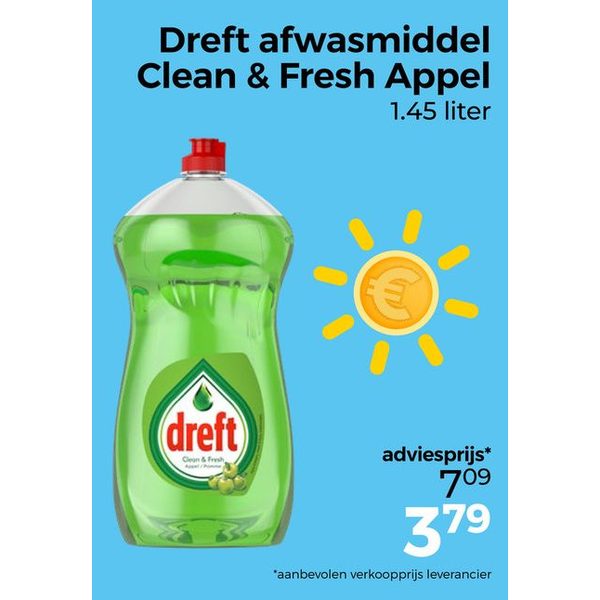 Dreft afwasmiddel Clean & Fresh Appel