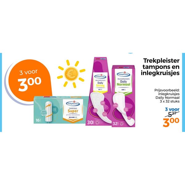 Trekpleister tampons en inlegkruisjes