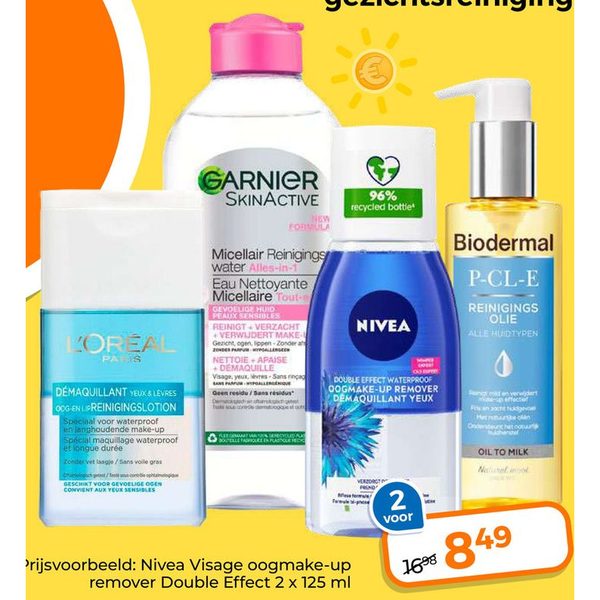 Gezichtsreiniging (Nivea, L'Oréal, Garnier, Biodermal)