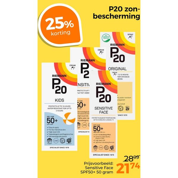 P20 Sensitive Face SPF50+