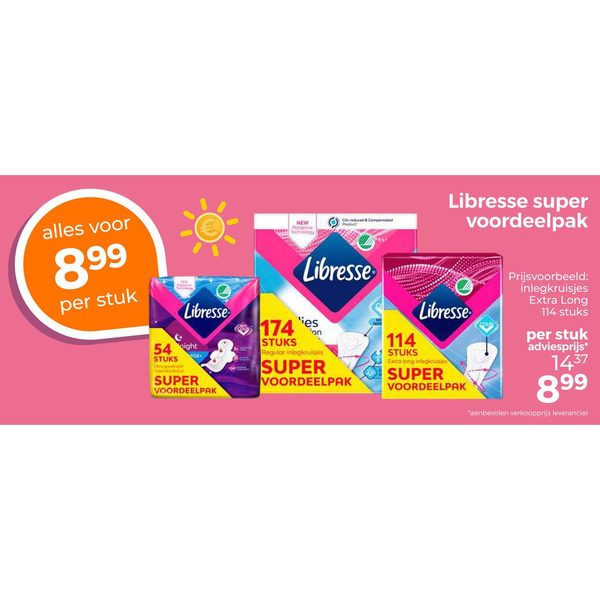 Super voordeelpak inlegkruisjes/maandverband