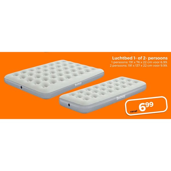 Luchtbed 1- of 2- persoons