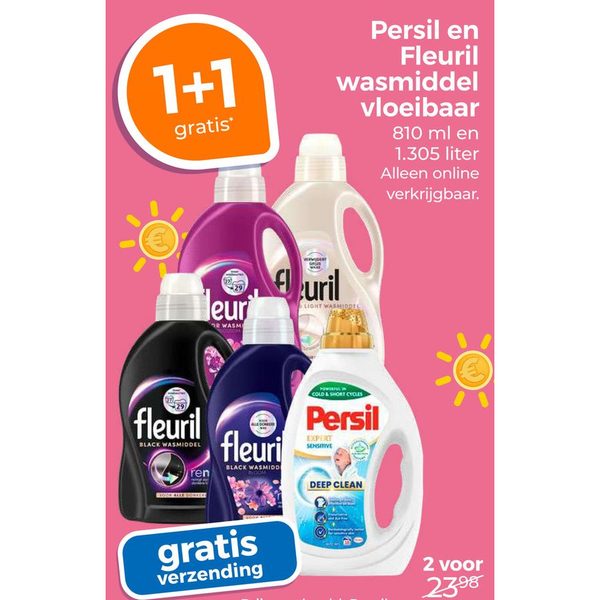 Persil en Fleuril wasmiddel vloeibaar