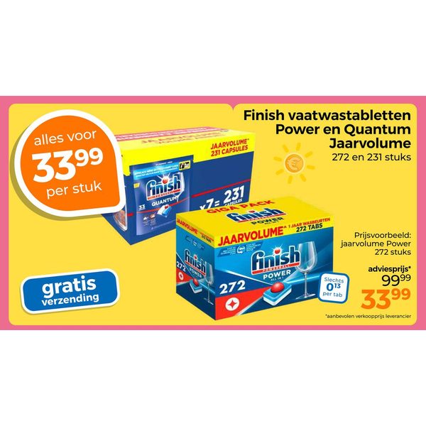 Vaatwastabletten Power en Quantum Jaarvolume