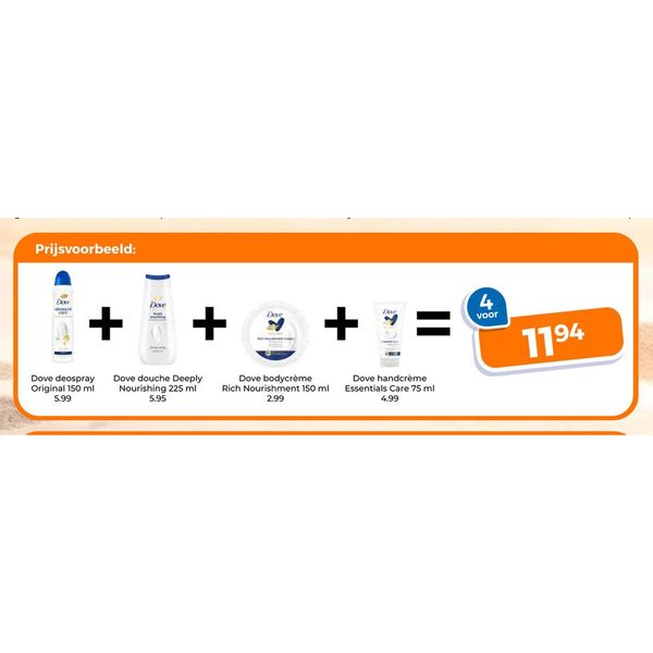 Assortiment verzorgingsproducten (Dove)