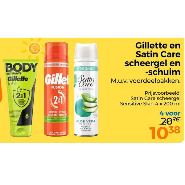 Gillette en Satin Care scheergel en -schuim