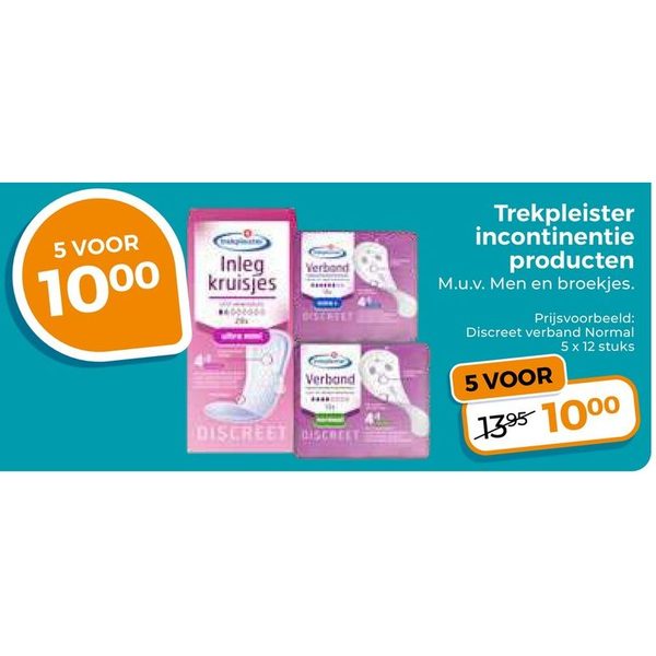 Trekpleister incontinentie producten