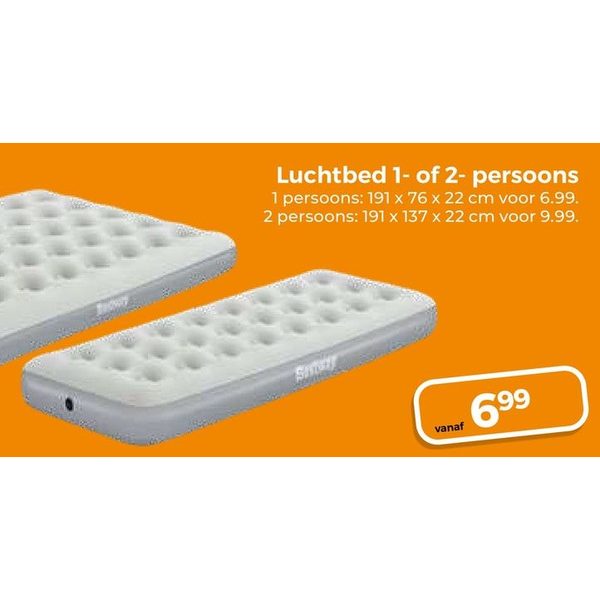 Luchtbed 1- of 2- persoons