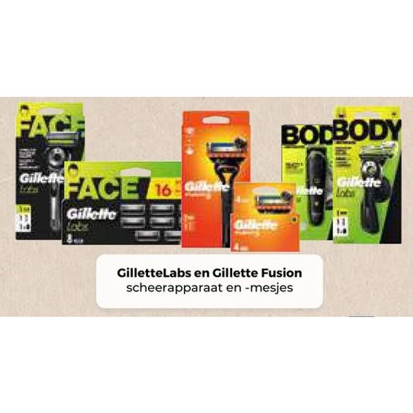 GilletteLabs en Gillette Fusion scheerapparaat en -mesjes