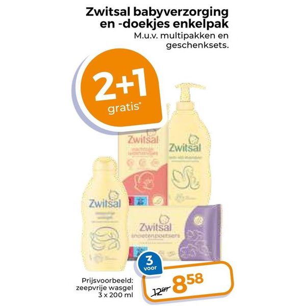 Zwitsal babyverzorging en -doekjes enkelpak