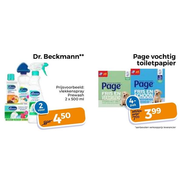 Page vochtig toiletpapier
