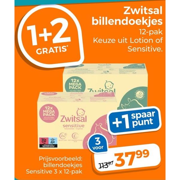 Zwitsal billendoekjes 12-pak