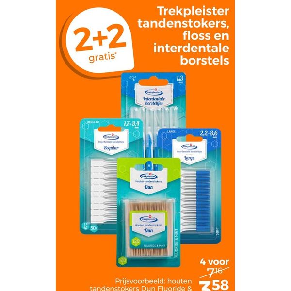 Trekpleister tandenstokers, floss en interdentale borstels