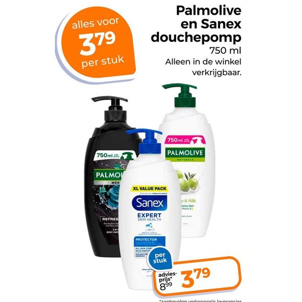 Palmolive en Sanex douchepomp