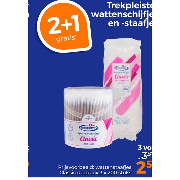Trekpleister wattenschijfjes en -staafjes