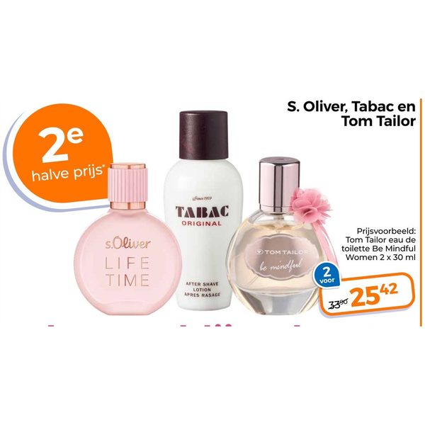 S. Oliver, Tabac en Tom Tailor geuren