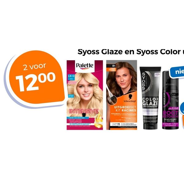 Palette, Schwarzkopf, Syoss Glaze en Syoss Color uitgroeispray