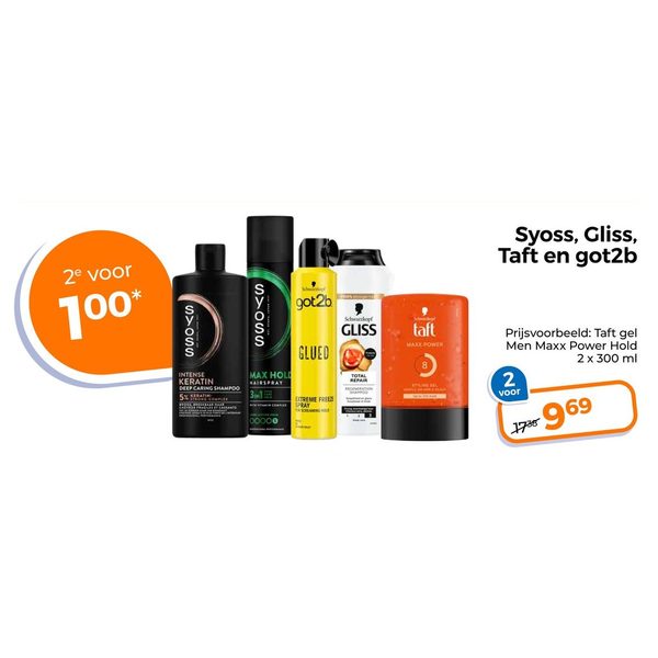 Syoss, Gliss, Taft en got2b haarstyling en verzorging