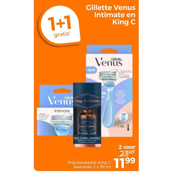 Gillette Venus Intimate en King C baardolie