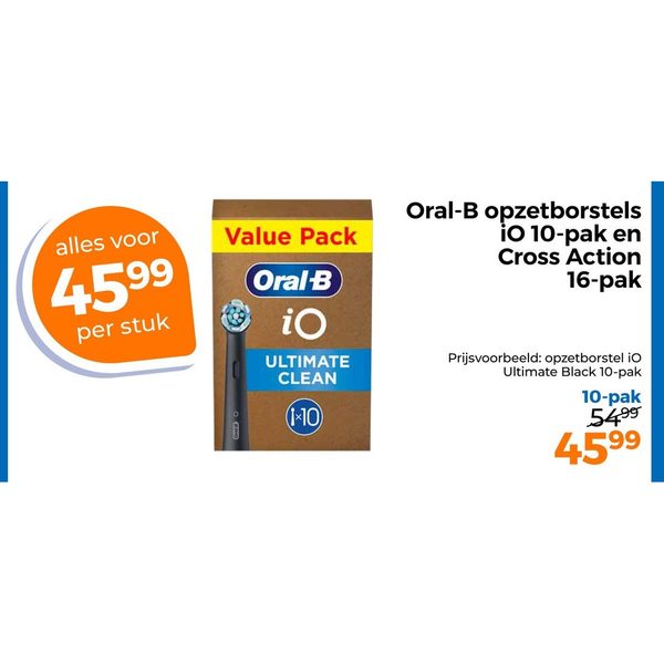 Oral-B opzetborstels iO 10-pak en Cross Action 16-pak