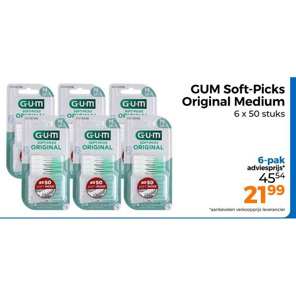 GUM Soft-Picks Original Medium 6-pak