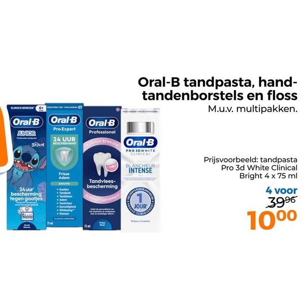 Oral-B tandpasta, handtandenborstels en floss