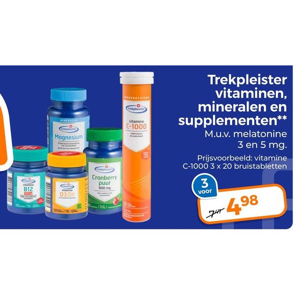 Trekpleister vitaminen, mineralen en supplementen