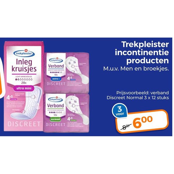 Trekpleister incontinentie producten
