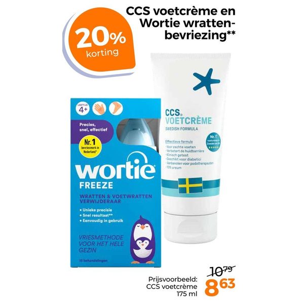 CCS voetcrème en Wortie wrattenbevriezing