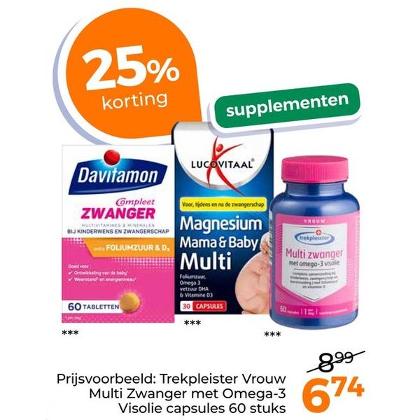 Trekpleister Vrouw Multi Zwanger met Omega-3 Visolie