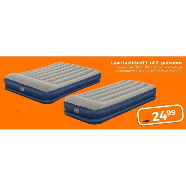 Luxe luchtbed 1- of 2- persoons