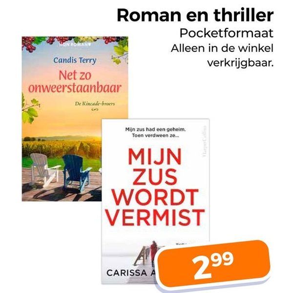 Roman en thriller pocketboek