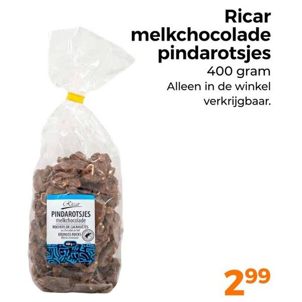Ricar melkchocolade pindarotsjes