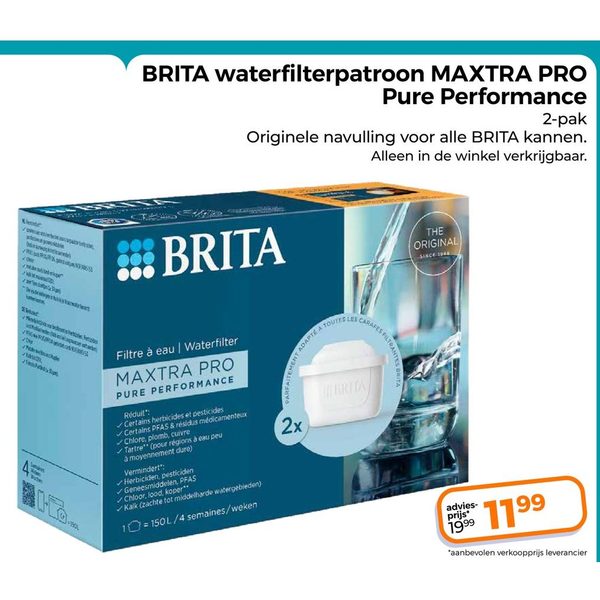 BRITA waterfilterpatroon MAXTRA PRO Pure Performance