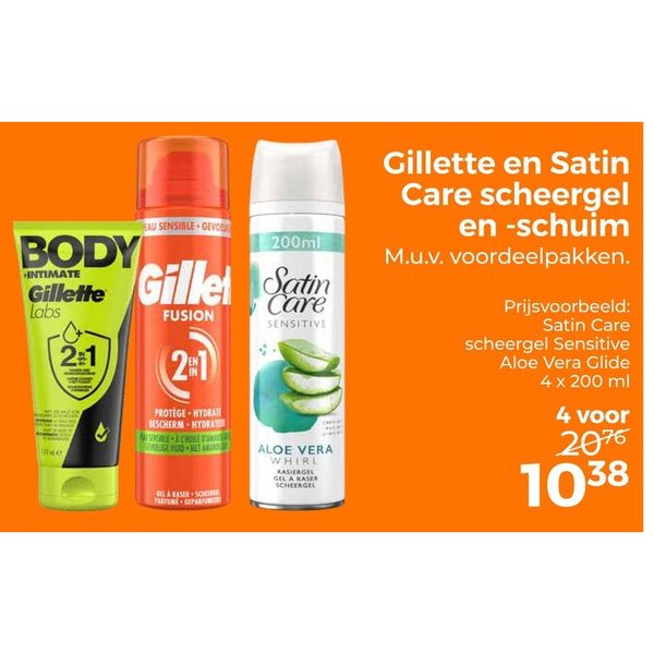Gillette en Satin Care scheergel en -schuim
