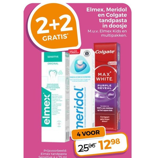 Elmex, Meridol en Colgate tandpasta