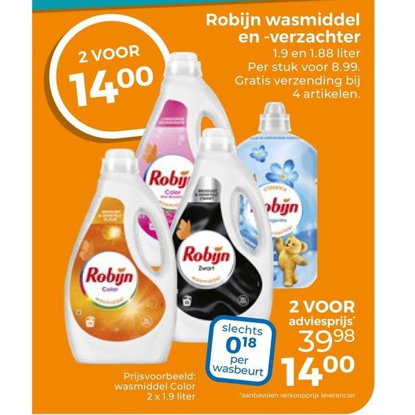 Robijn wasmiddel en -verzachter