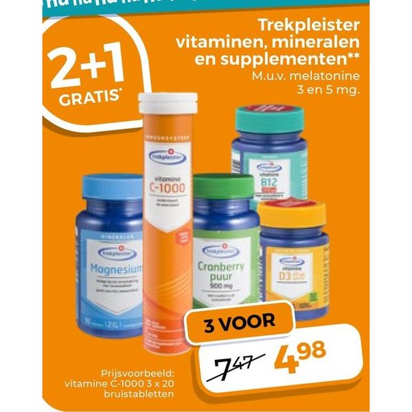 Trekpleister vitaminen, mineralen en supplementen