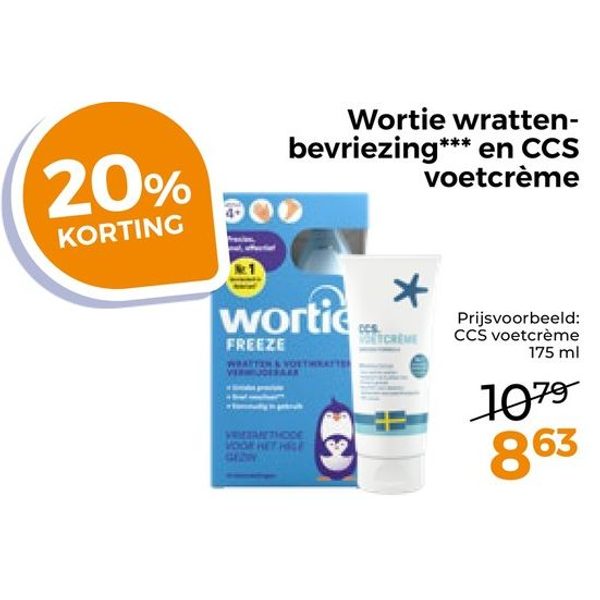 Wortie wrattenbevriezing en CCS voetcrème