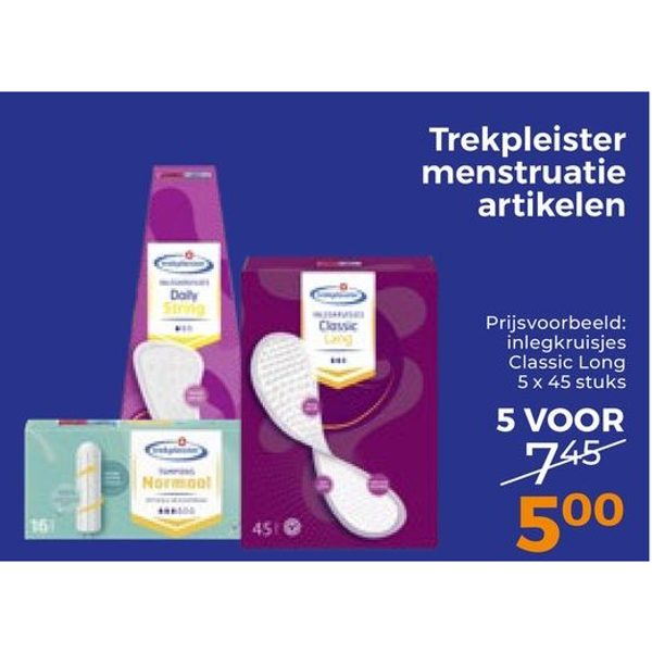 Trekpleister menstruatie artikelen