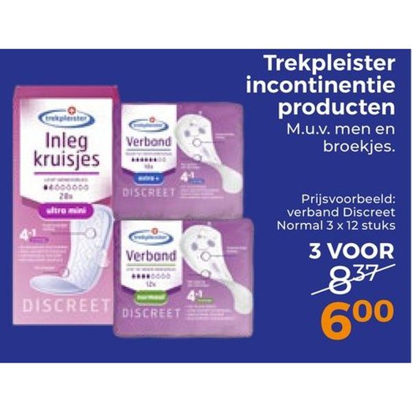 Trekpleister incontinentie producten