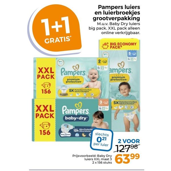 Pampers luiers/luierbroekjes XXL
