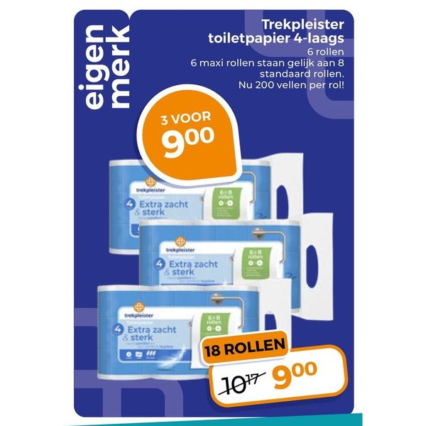 Trekpleister toiletpapier 4-laags