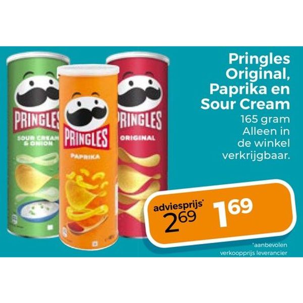 Pringles Original, Paprika en Sour Cream