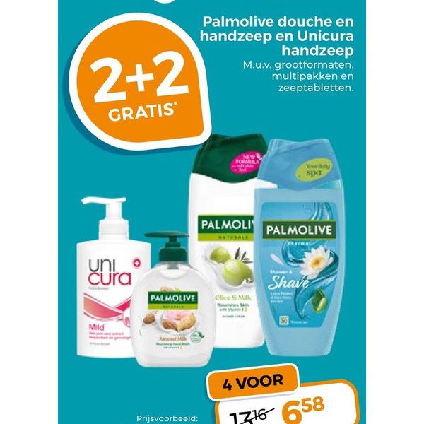 Palmolive douche en handzeep en Unicura handzeep