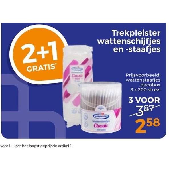 Trekpleister wattenschijfjes en -staafjes